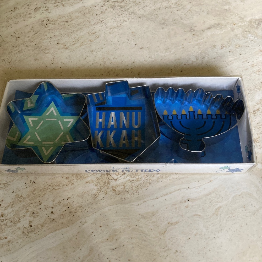 Hanukkah Cookie Cutters Set Three Menorah Dreidel Star of David Jewish Holiday
